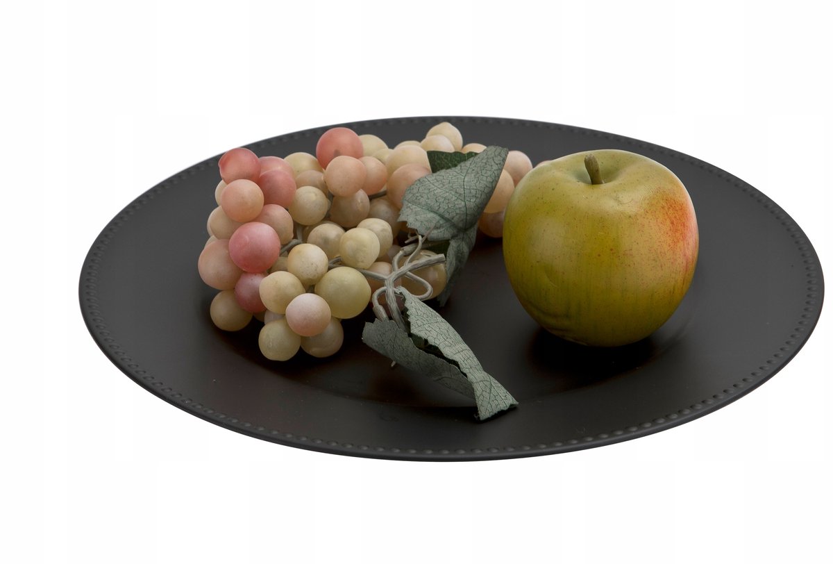 Decoratieve zwarte plastic serverschaal, 33 cm