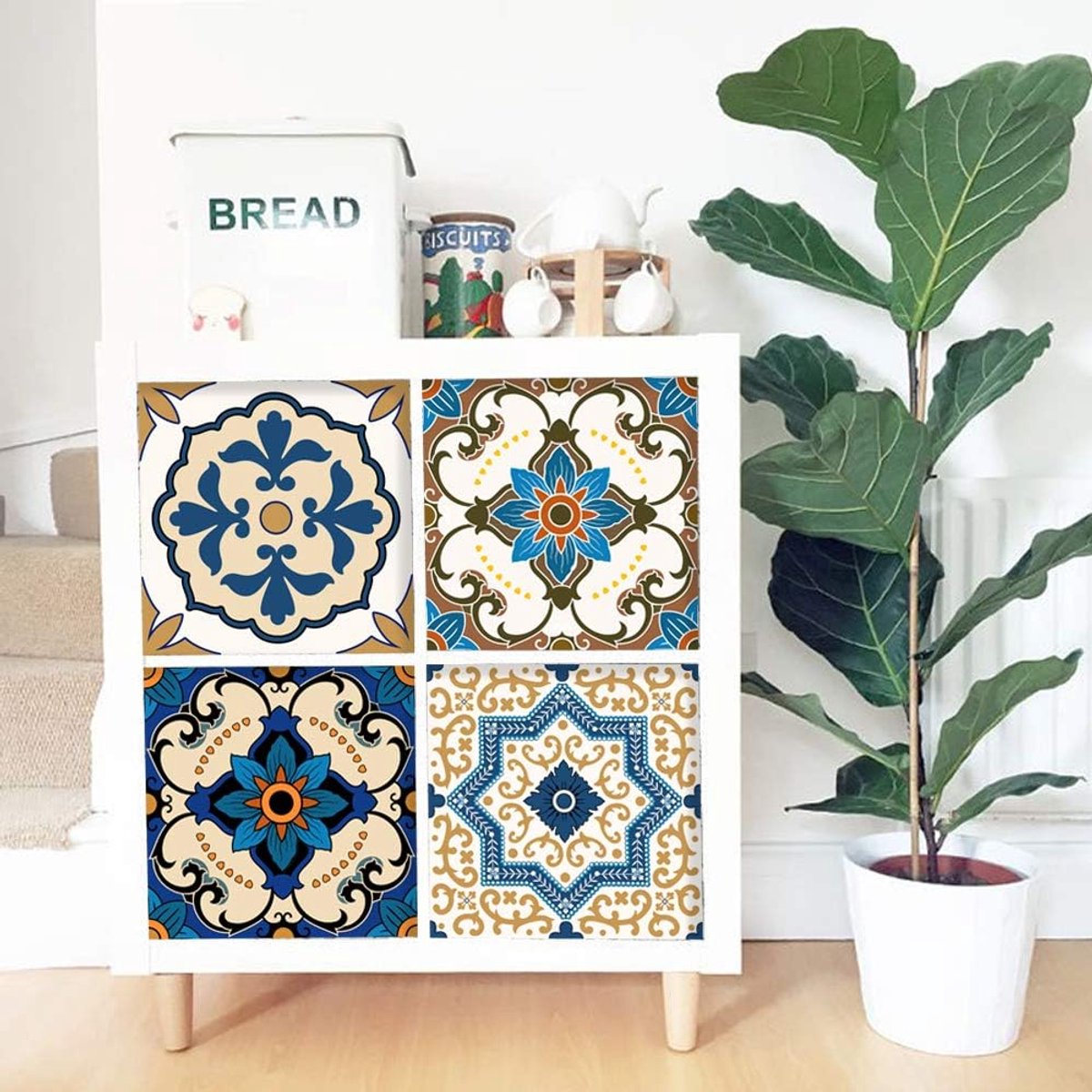 Meubelsticker/Decals 33cmX33cmX4STUKKEN Voor IKEA KE Expedit Kallax Legeenkast Boekenkast Opbergkast Huismeubel Decor DIY AFNEEMBAAR EN OPPLAKKEND Sticker