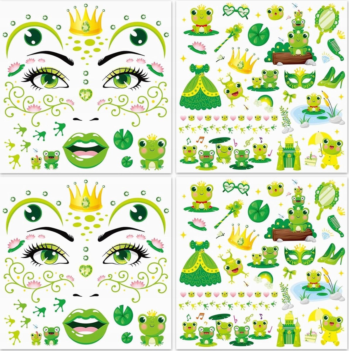 Tijdelijke Tatouages ​​Look - Feest, Carnaval, Halloween - 4 Vellen