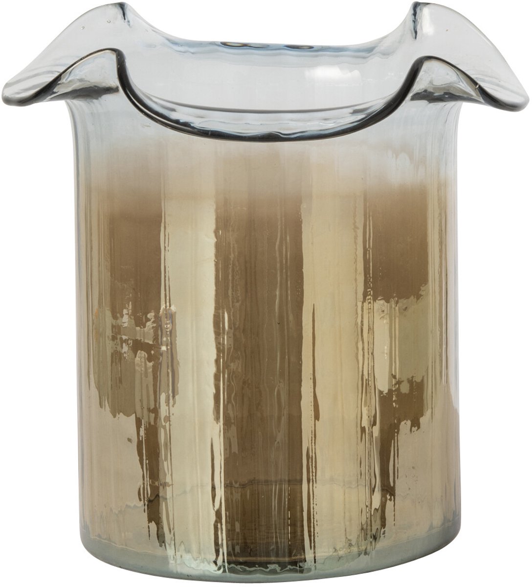 J-Line Gerookte vaas - glas - roest/transparant - small