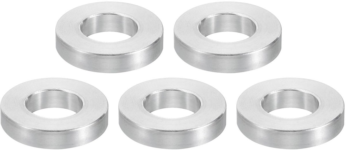 M12 Aluminium Spacers, 5 Stks Metalen Spacer Aluminium 12.5mm ID x 24mm OD x 5mm L Aluminium Spacer Schroef Standoff Ronde voor 1/2 "of M12 Schroefbouten