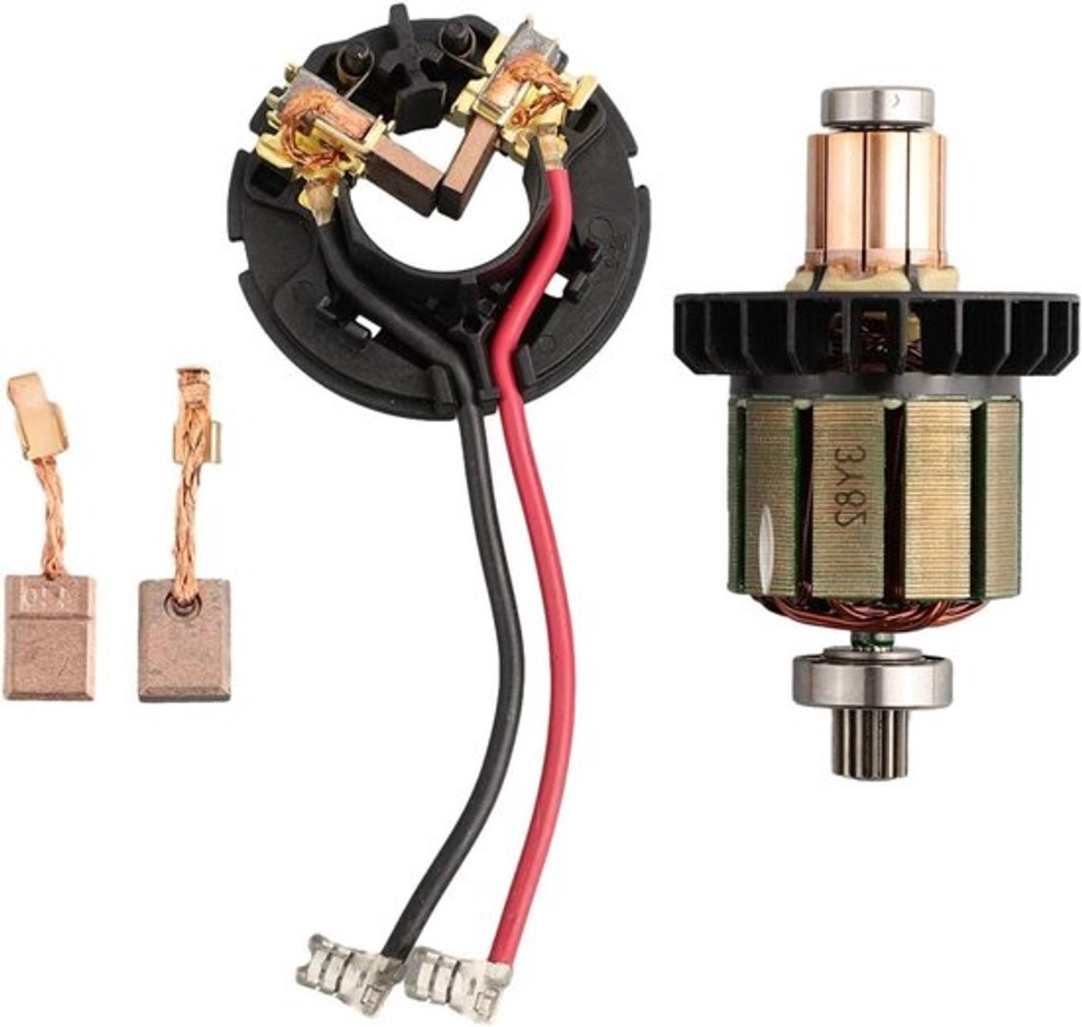 Compatibel Armature en Koolborstel Houder Set voor Boormachine - Duurzaam en Betrouwbaar - Makkelijk Vervangen - Geschikt voor DDF482 en DHP482