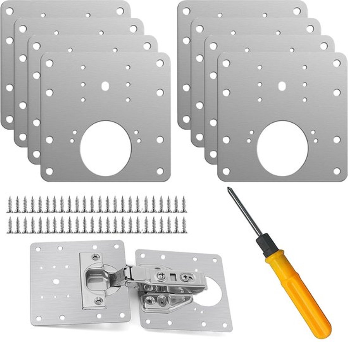 Scharnierreparatieset - Efficiënt en duurzaam - 1 stuk - Roestvrij staal