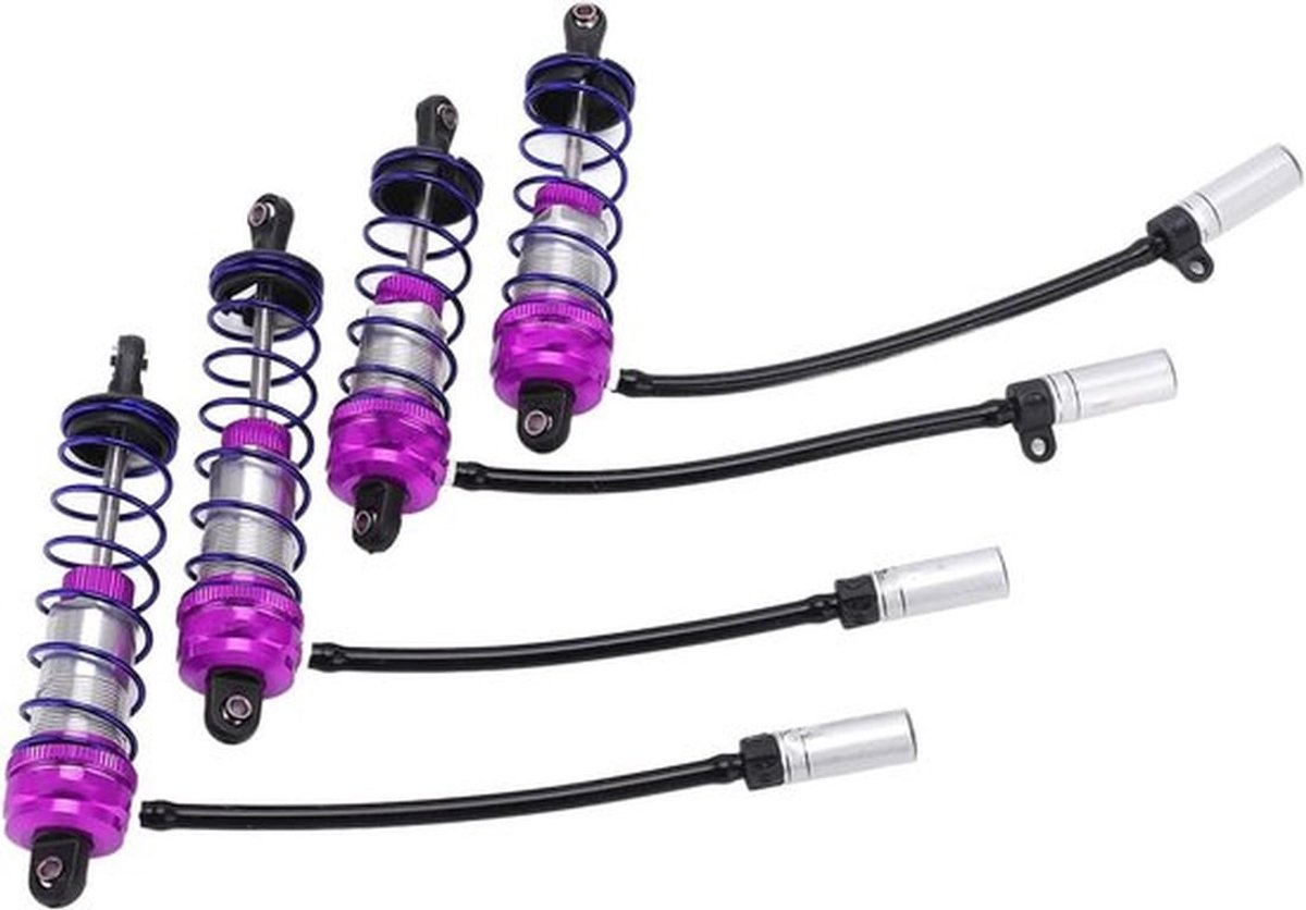 Set van 4 RC Schokdempers, Aluminium Legering, Verstelbaar, 92mm Voor en 105mm Achter voor 1/10 RC Auto's, Perfecte Upgrade voor Modelauto's