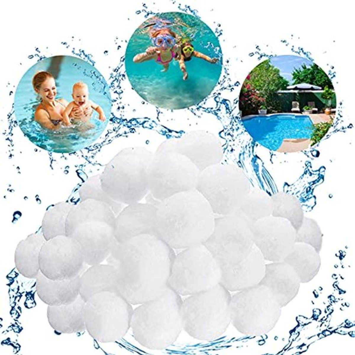Filterballen voor Zwembaden - Duurzaam en Herbruikbaar Filtermateriaal, 500g (Vervangt 18 kg Filterzand)