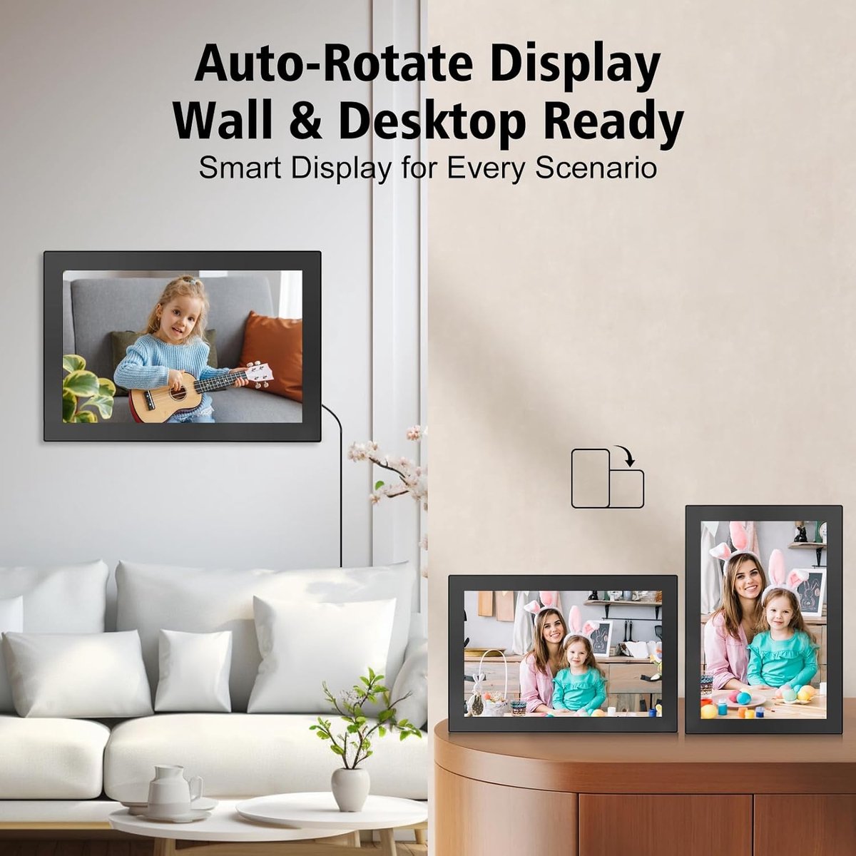Digitale Fotolijst - Slimme Beeldscherm - Foto's Delen - Directe Wifi Verbinding - 10 Inch IPS - Zwart — cadeau in Wonen & Interieur - foto 6