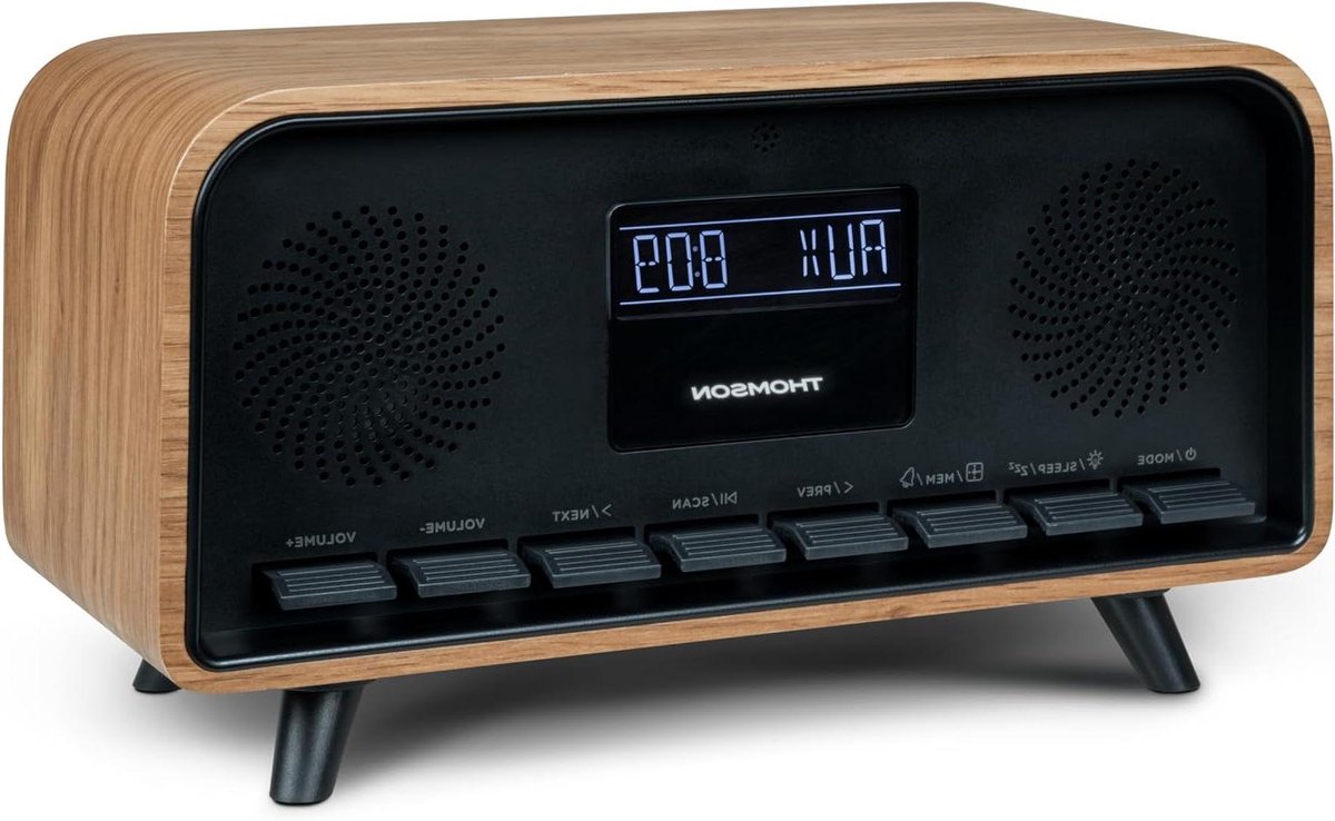 Bluetooth Radio - Wekker Speaker - Ontwaken Muziek - 30W Surround Sound - LCD Display - Vintage