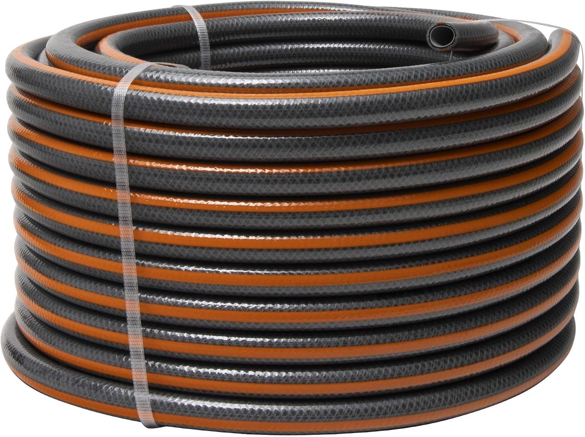 Tuinslang Versterkt - Water Slang - Buiten Bewateren - Knikbescherming 200 g/m² - 15 mm - Grijs Oranje – foto 3