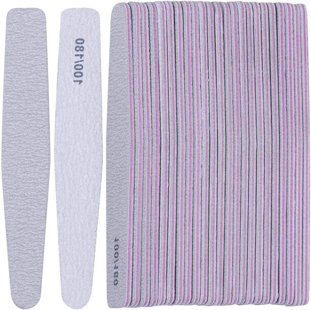 Nagelvijlen Set - Emery Boards - Nagels Vormgeven - Dubbelzijdig Grit - 25 Stuks - Grijs