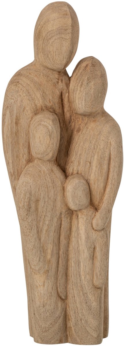 J-Line Abstracte familie - mangohout - naturel