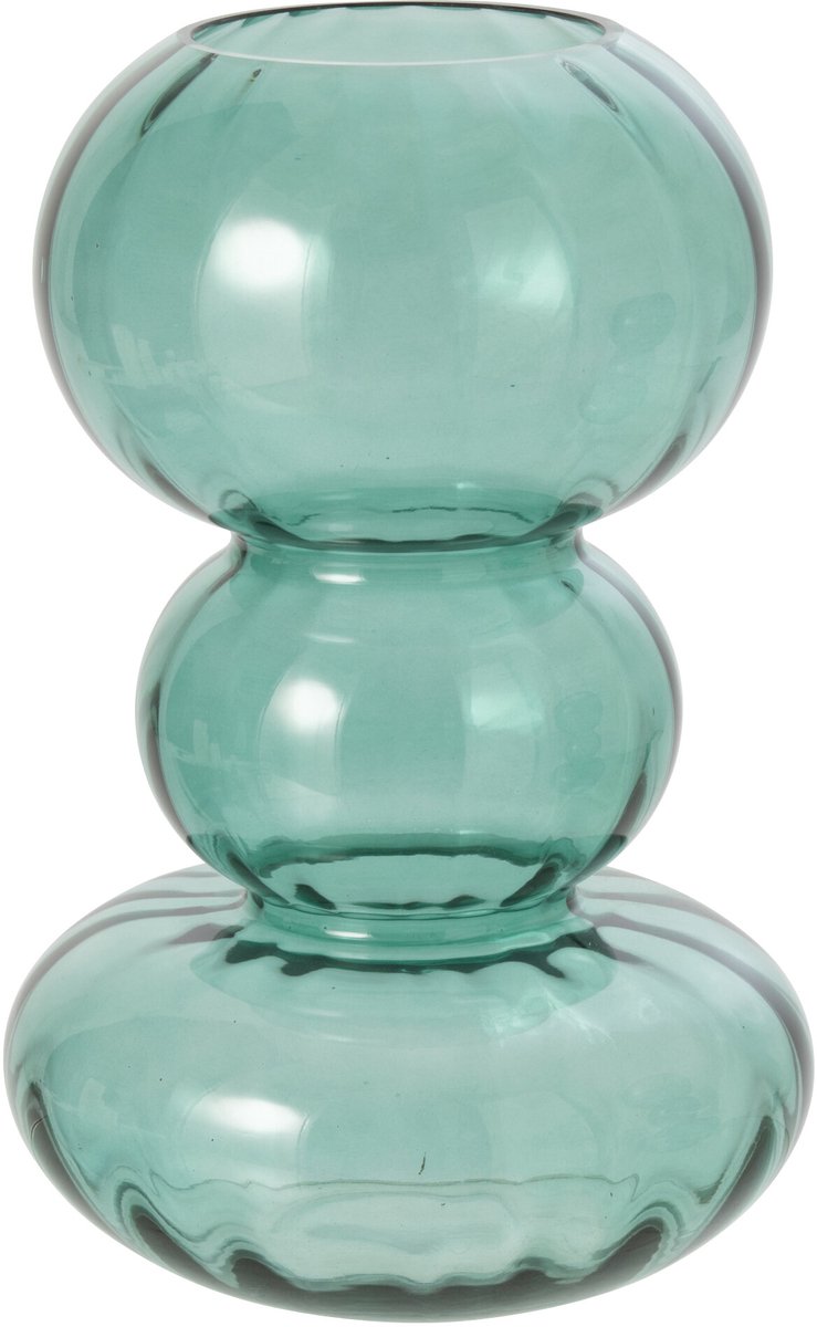 J-Line Vaas - glas - petrolblauw - large