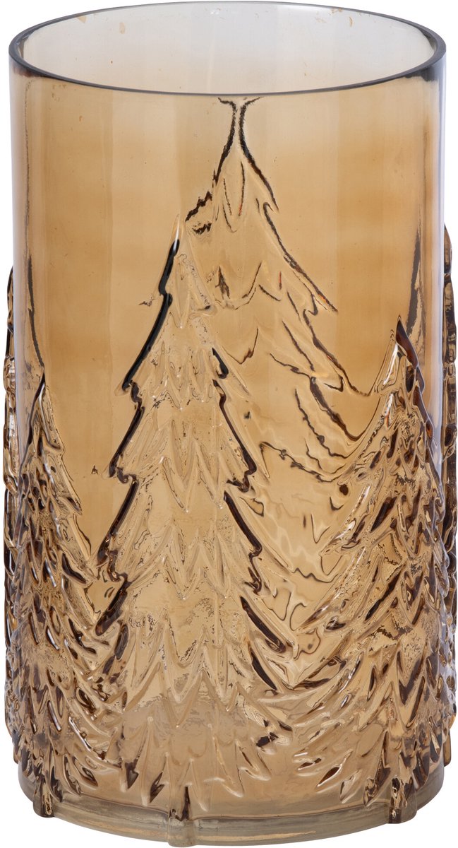J-Line Vaas boom - glas - bruin - large