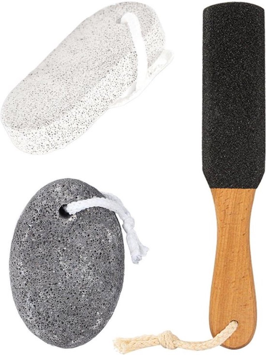 Voetlussen Set voor Voetverzorging - Pedicure Gereedschap - Voetwasmiddel - Natuurlijke Voetverzorging - Zachte Voetvijlen met Opbergtas - 3 Stuks