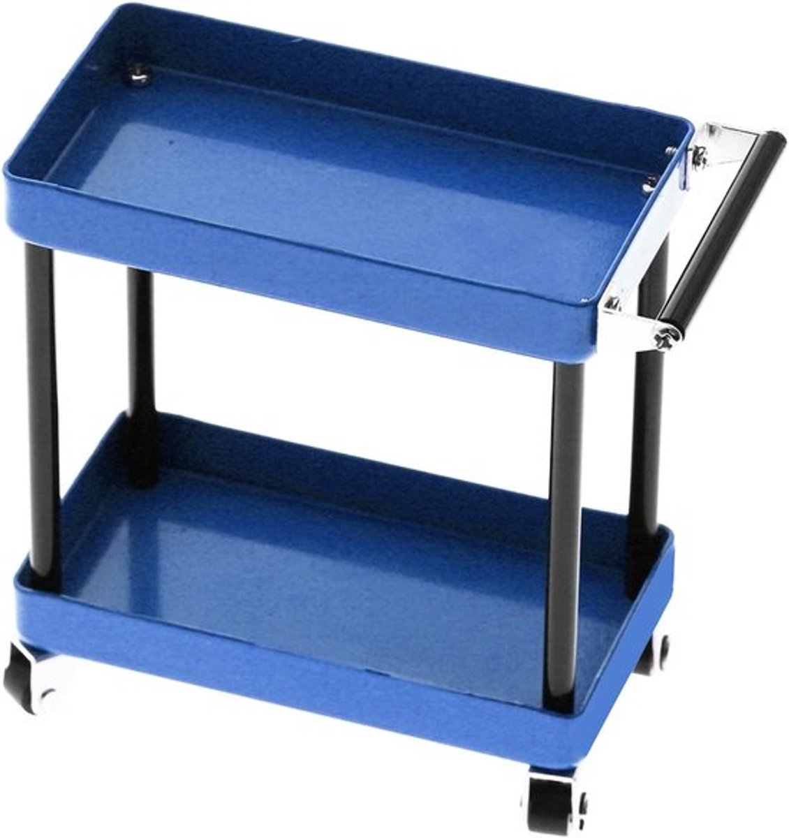 Mobiele Werkplaats Trolley met 2 Niveaus voor Gereedschap, Ideaal voor Garage en Reparaties, Inclusief Wielen en Accessoires