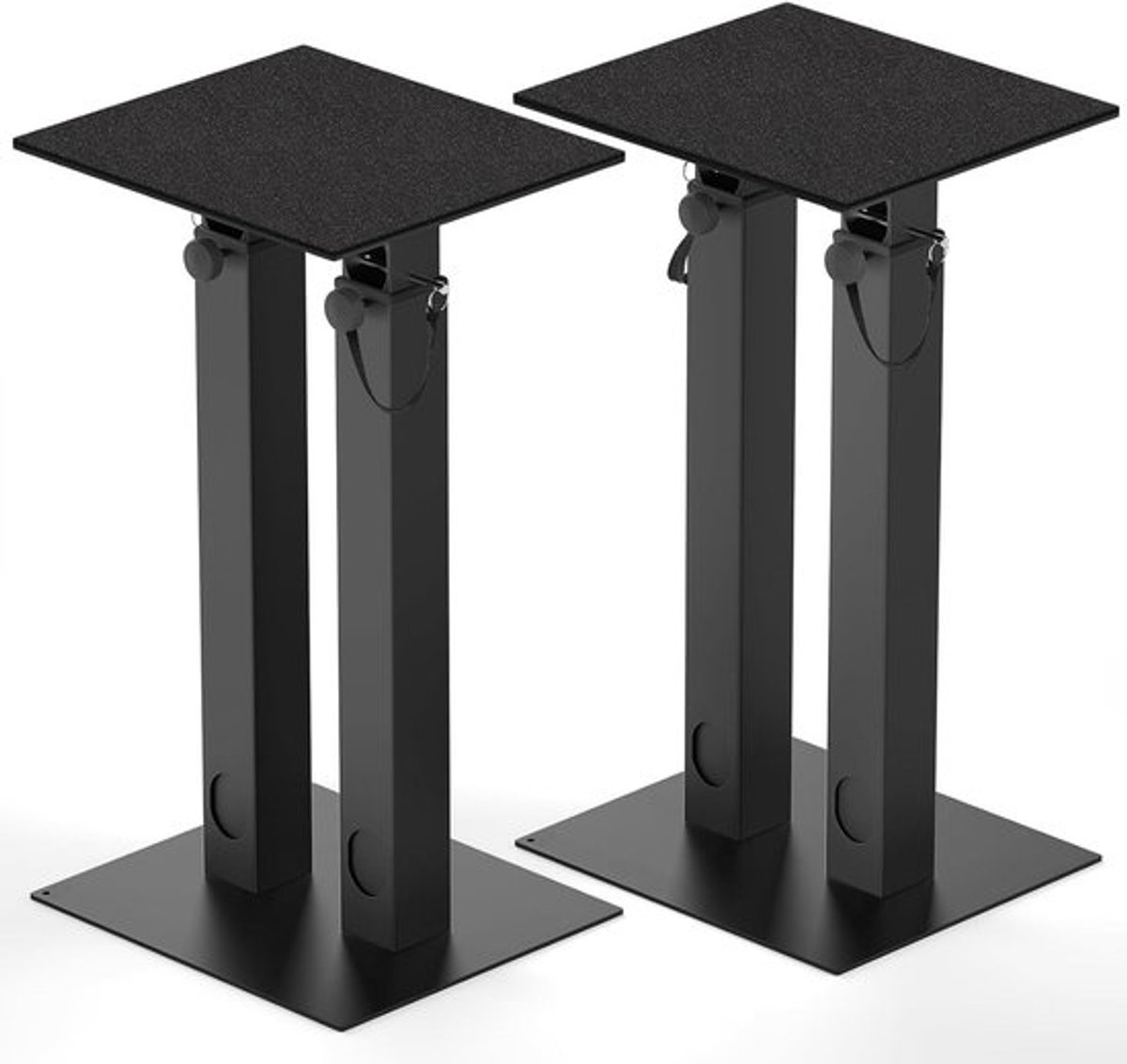 Verstelbare luidsprekerstands met kabelbeheer, set van 2 vloerluidsprekerstands met antislip EVA-matten, dubbele buis voor satellietluidsprekers en optimale geluidsweergave