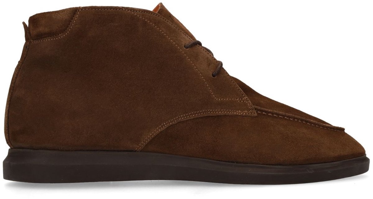 Manfield - Heren - Donkerbruine suède desert boots - Maat 42