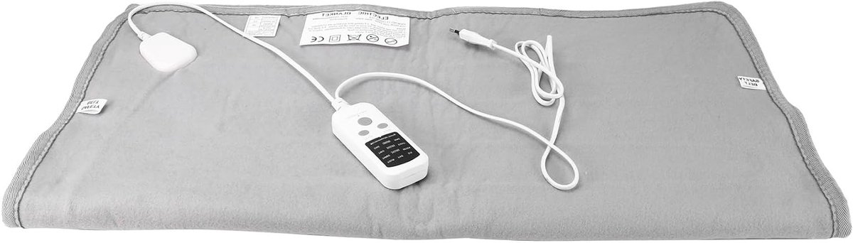Verwarmingsdeken - Elektrische deken - Comfort verhogen - Intelligente controle - 80 x 150 cm - Grijs
