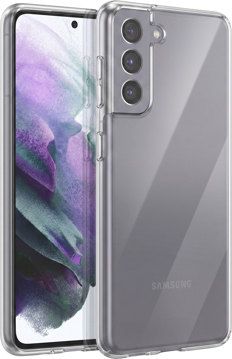 Mayaxess, Siliconen Hoesje Geschikt voor Samsung Galaxy S21 Flexibele Back Cover Schokbestendig, Transparant