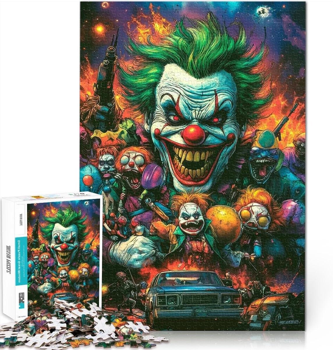 Puzzels 1000 stukjes - Educatief speelgoed - Ontspanning thuis - Mini-fragment design - 38x26cm - Boze clown