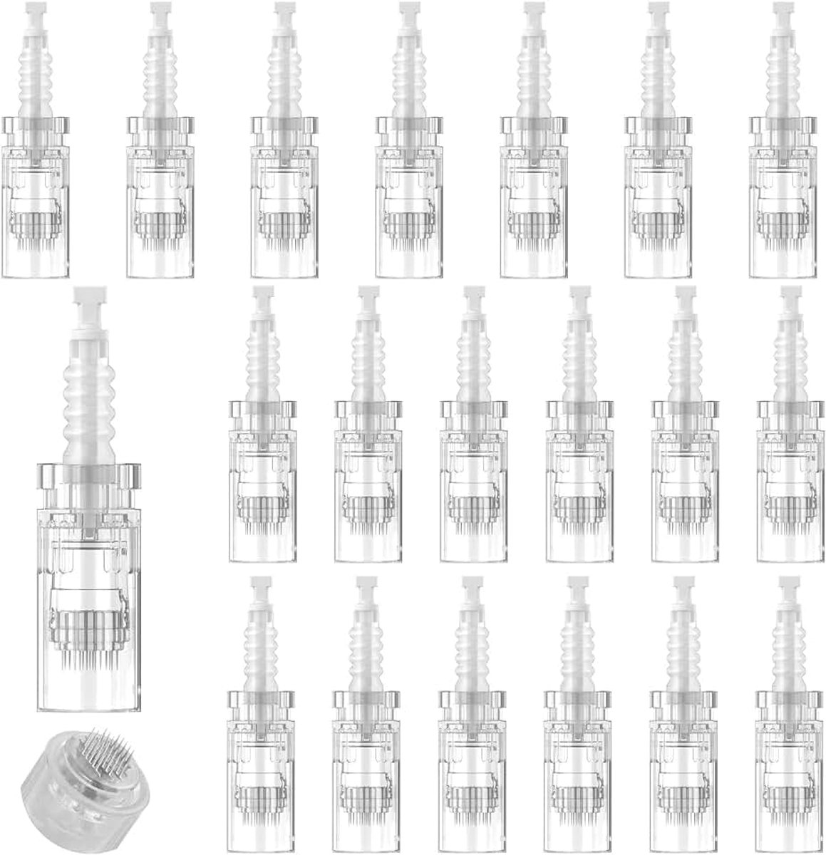 20 microneedling naalden ronde nano-pinnen vervanging derma pen microneedling naaldpatronen micro nano-naalden cartridges reserveonderdelen dermapen microneedling apparaat reservenaalden naald