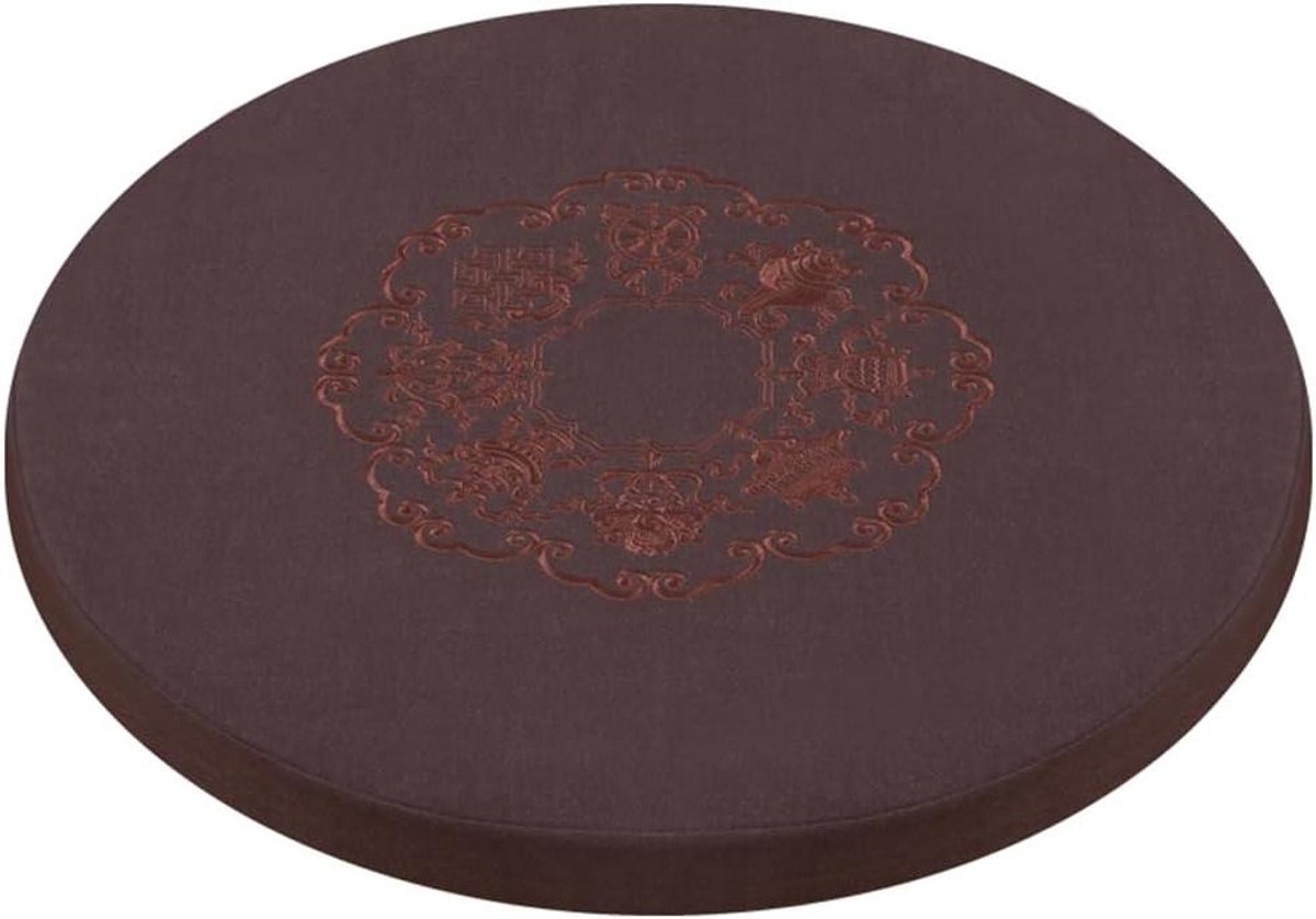 Rond Vloerkussen - Meditatie Mat - Zittend Ontspannen - Natuurlijke Kokosvezel - 70 x 4 cm - Koffie