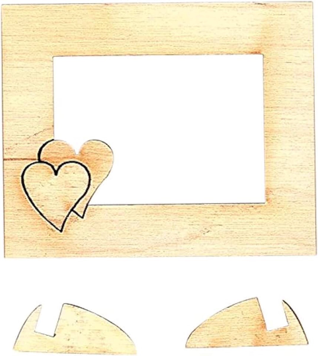 Houten frame met hart 45 mm, hout, 5 cm