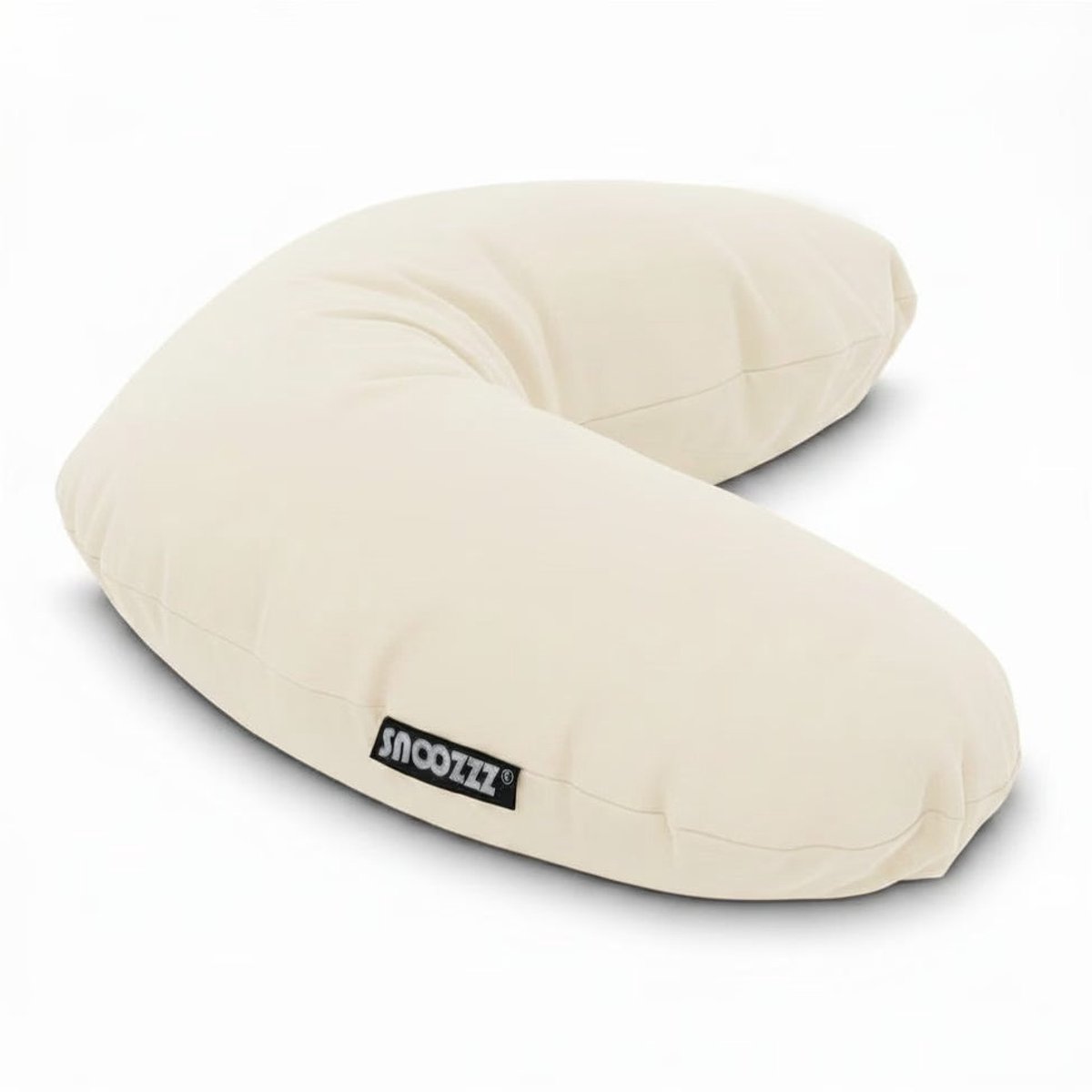 Snoozzz Voedingskussenhoes Small - Hoes voor voedingskussen zwangerschapskussen - 125 cm - 100% katoen - Champagne
