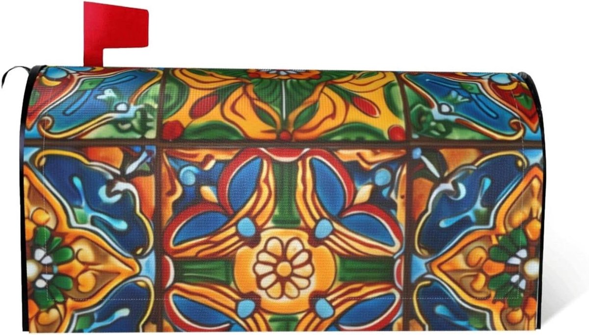 Brievenbus Decoratie - Postvak Cover - Tuin Aankleden - Magnetische Sluiting - Standaard Formaat - Mexicaans Patroon