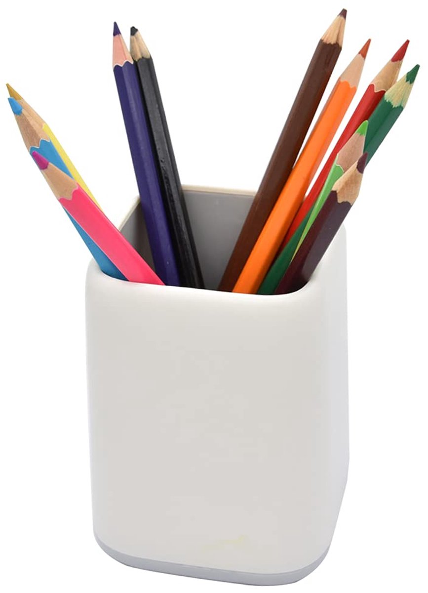1 stuks creatieve potloodhouder, student briefpapier vat, kantoorbenodigdheden organiserende doos, pennenhouder, wit