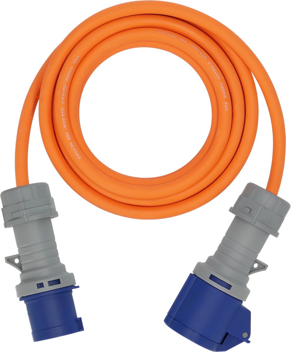 Brennenstuhl 1167650405 Stroom Camping-CEE-verlengkabel Blauw, Grijs, Oranje 5 m H07RN-F 3G 2,5 mm²