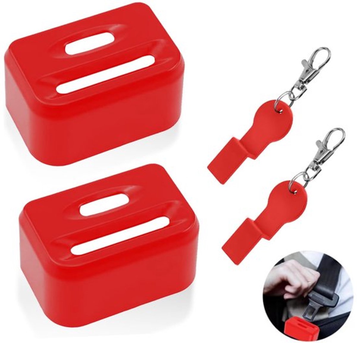 2 stuks - gordel gesp beschermers - autogordel gespen - kinderslot gordel gesp hoes - veiligheidsgordelslot voor kinderen - met 2 sleutels - kindergordelsloten - veiligheidsgordelaccessoires - voor de meeste auto's (niet voor vrachtwagens) - rood