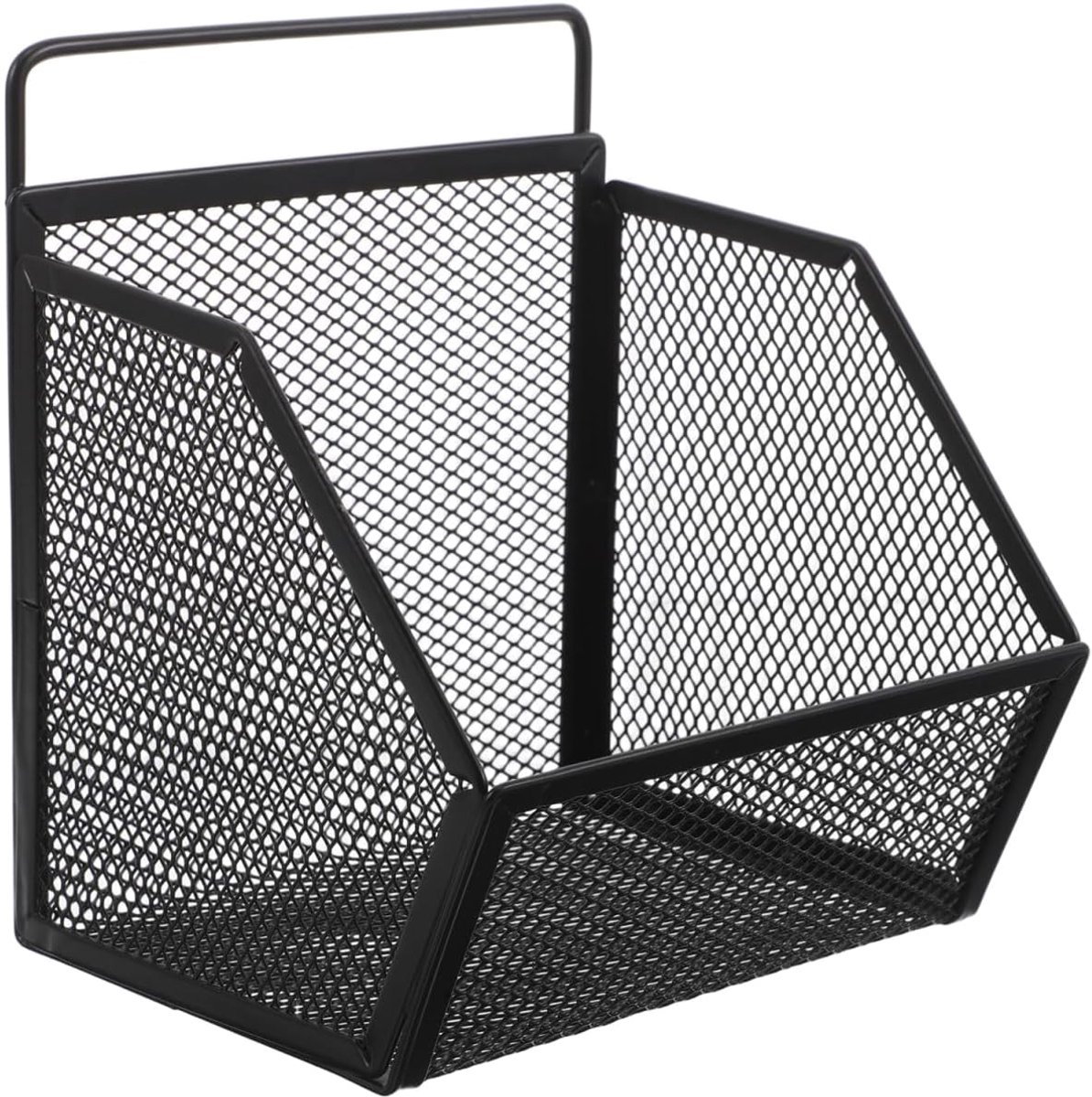 metalen mand voor aan de muur, multifunctionele opbergruimte voor bestanden, kantoorbenodigdheden en kleine voorwerpen voor efficiënt werken en ruimtebesparing