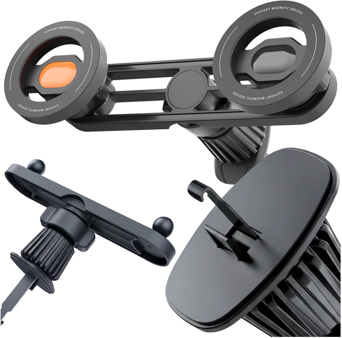 Dubbele MagSafe Autohouder voor 2 Telefoons - Ventilatierooster