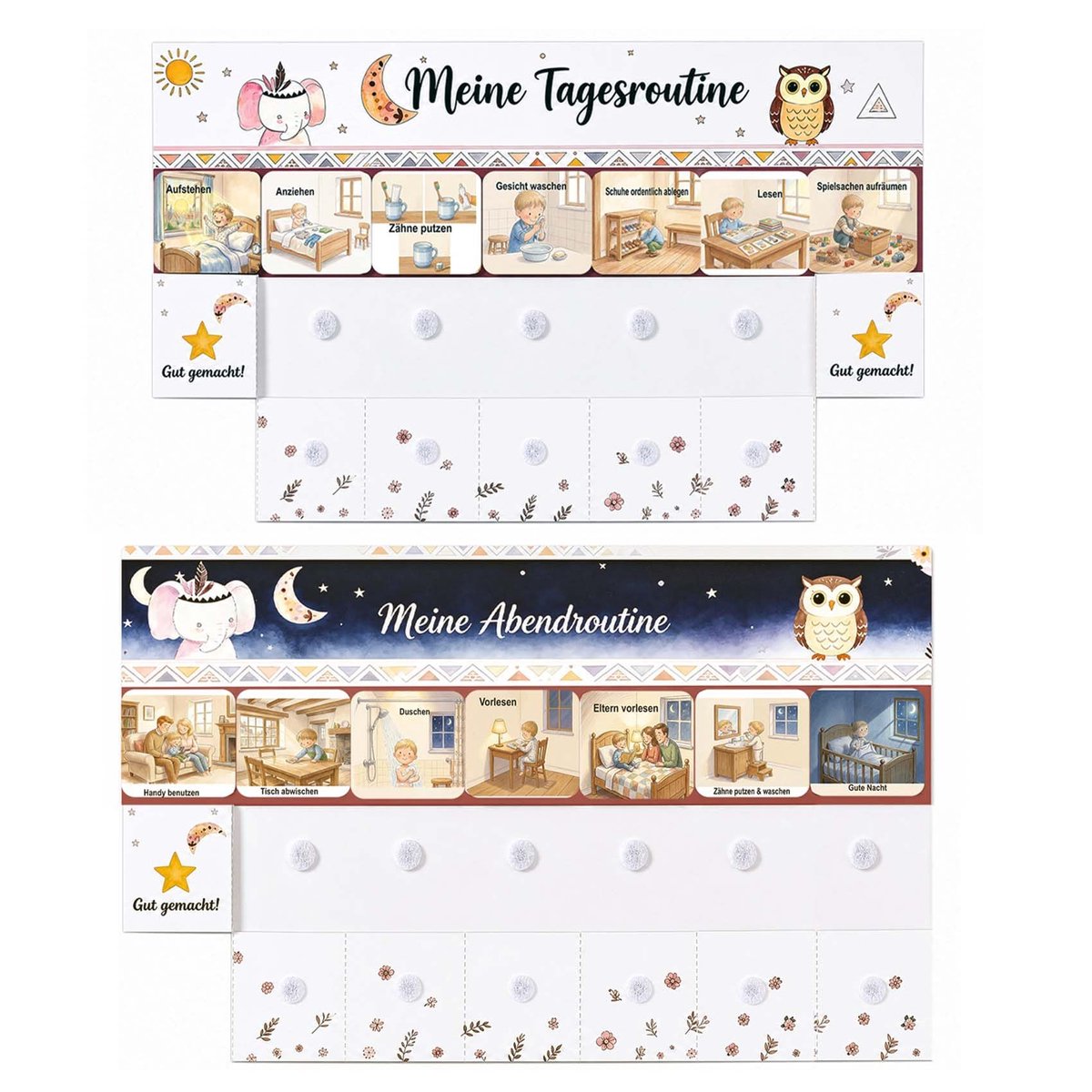 Routine planner voor kinderen - dagplanner voor ochtends en avonds - stimuleert zelfstandigheid - SnelShoppen