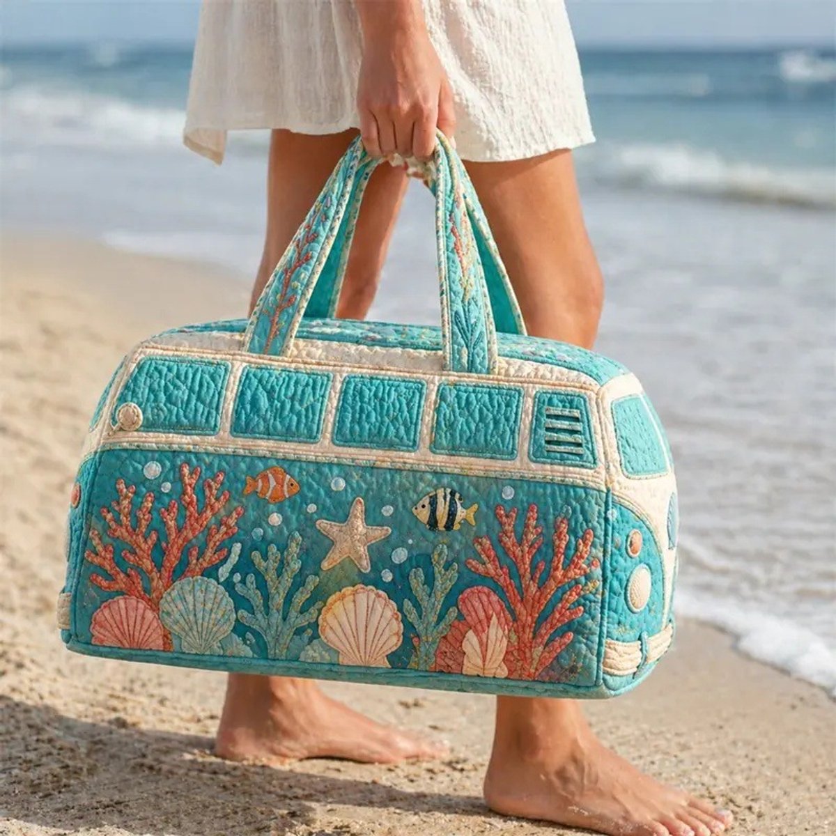 Textielen tas, retro bloemenprint in 3D-stijl, boho-stijl voor reizen en sport, meerkleurig, groot (18 x 9 x 9 inch)，162 modellen