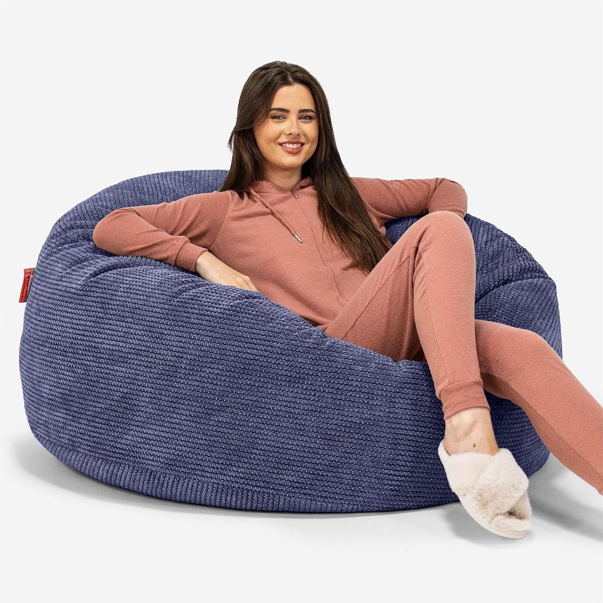 Bean Bag Sofa - Zitzak Poef - Ontspannen Zitten - Dubbel Gestikt - 110 cm Diameter - Paars
