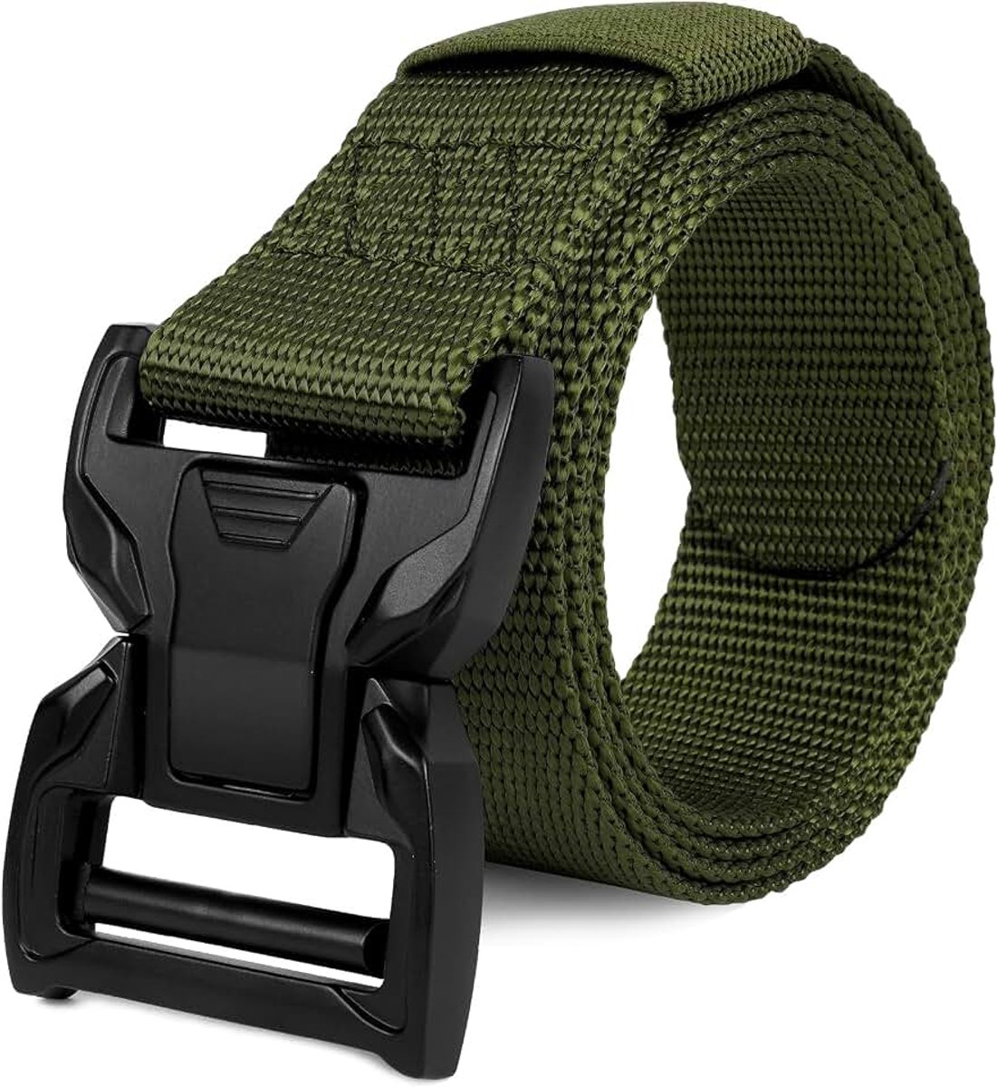 Mens Belt Tactical, Military Work Nylon Web Hiking Belt with Heavy Duty Seatbelt Buckle, Military Style Belts for Men, Mens Adjustable Canvas Fabric Nylon Golf Belt Fits Anywhere
