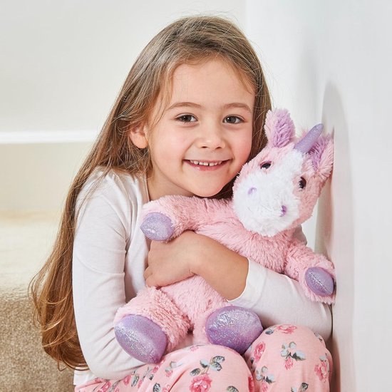 Pluche Eenhoorn - Knutseldier Warm - Ontspanning en Comfort - Lavendel Geur - 23 cm - Roze — afbeelding 2