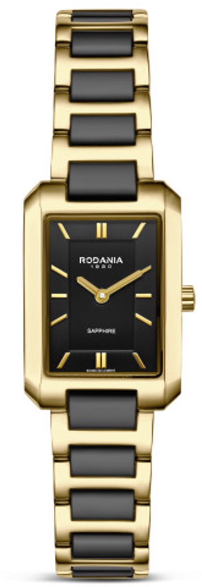 Rodania Mystery Iconic R85006 horloge dames goldplated en ceramic.