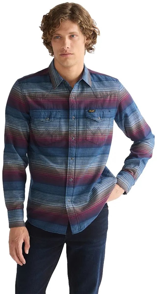 Wrangler Western Overhemd Met Lange Mouwen Veelkleurig XL 00 Man Dark Americana