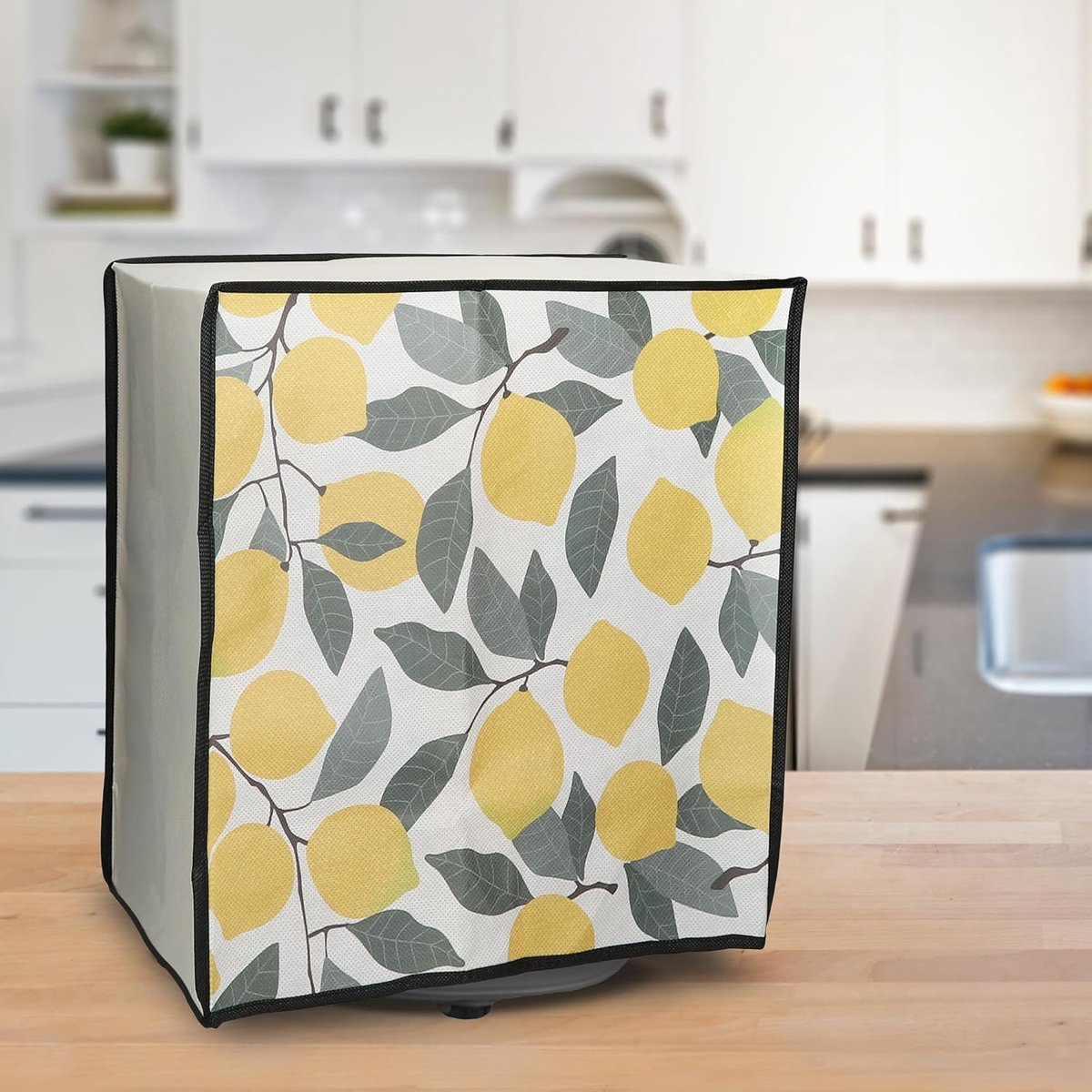 Keukenmachinehoes - Apparaathoes - Keuken opruimen - Scheurbestendig materiaal - 34x35x34 cm - Geel/groen/beige