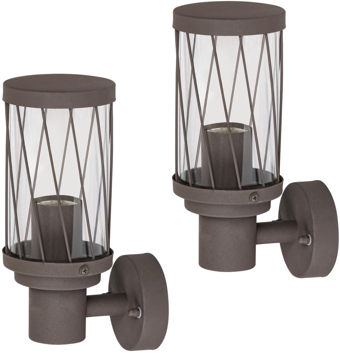 Rabalux Budapest - Wandlamp - buitenwandlamp, IP44, kleur bruin, E27-fitting, max. 40 W, 8888 - 2 stuks