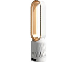 Casalora Ventilator Staand - Bladloze Ventilator 58 cm - Luchtcirculator met Afstandsbediening, 8 Snelheden, 90° Oscillatie, Timer en Luchtzuivering – Veilig en Comfortabel voor Woonkamer, Slaapkamer en Kantoor - Goud