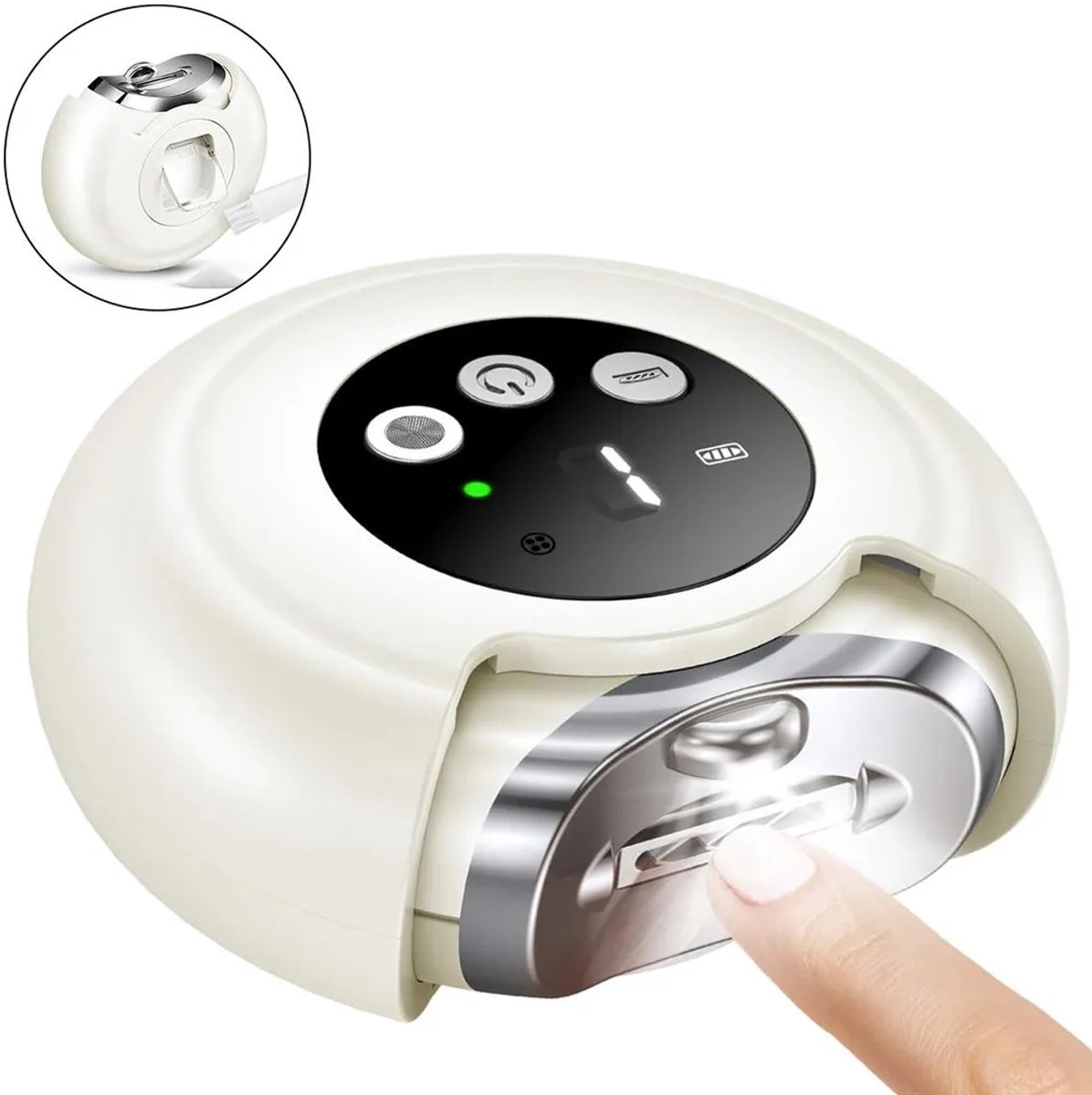 Elektrische nagelknipper, Geschikt voor vinger- en teennagels, 3-in-1 automatische nagelknipper Geschikt voor opvangbak, Geschikt voor volwassenen en ouderen.