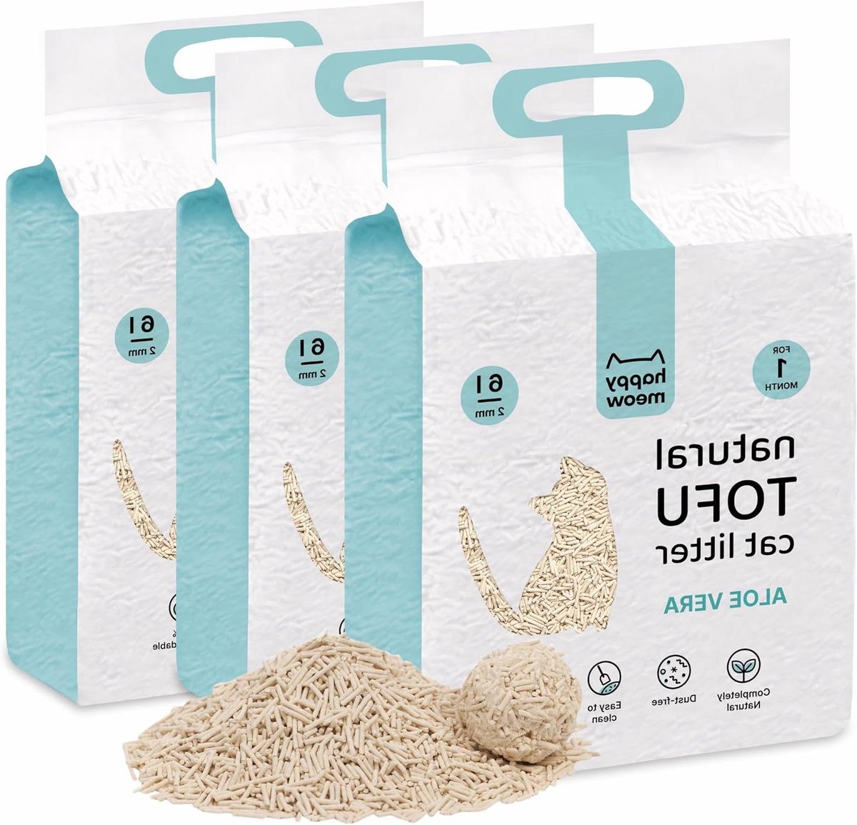 Kattenbakvulling Tofu - Plantaardig Zand - Kattenbak Onderhoud - Stofarm & Klontvormend - 7.5 kg - Natuurlijk