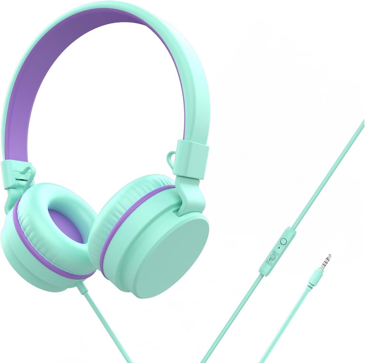 Hoofdtelefoon voor kinderen - on-ear bedrade headset - veilig volume beperkt 85/94dB - perfect voor school - SnelShoppen