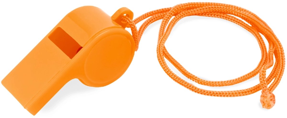Go Go Gadget - Scheidsrechtersfluit - Bijpassend koord - Plastic - Compact - Sportevenement - 1 stuk - Oranje
