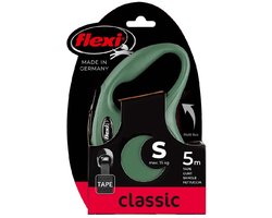 Flexi rollijn classic tape olijfgroen S - flexi lijn - groen - green - TOT 15kg