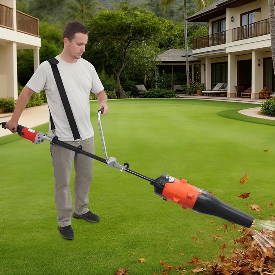 Elektrische Veegmachine - Bladblazer Tuin - Gazon Reinigen - 2-in-1 Functionaliteit - 55 cm Werkbreedte - Zwart Rood — afbeelding 4