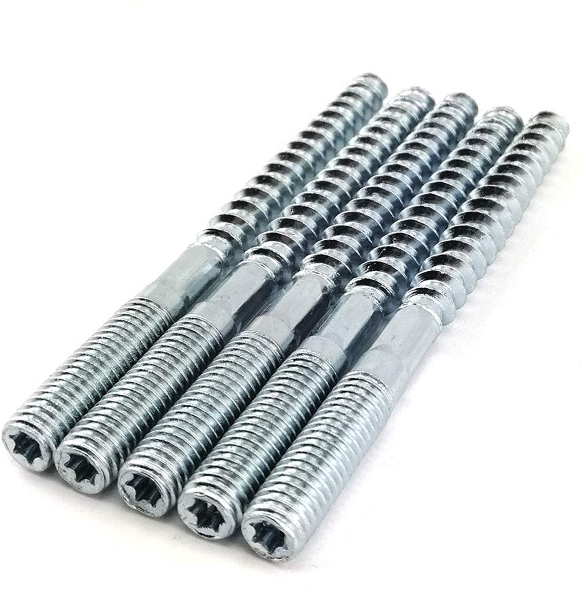 Stokschroeven met centrale sleutelgeleiding, 5 stuks, afstandsschroeven, wandmontage, staal, 8x50